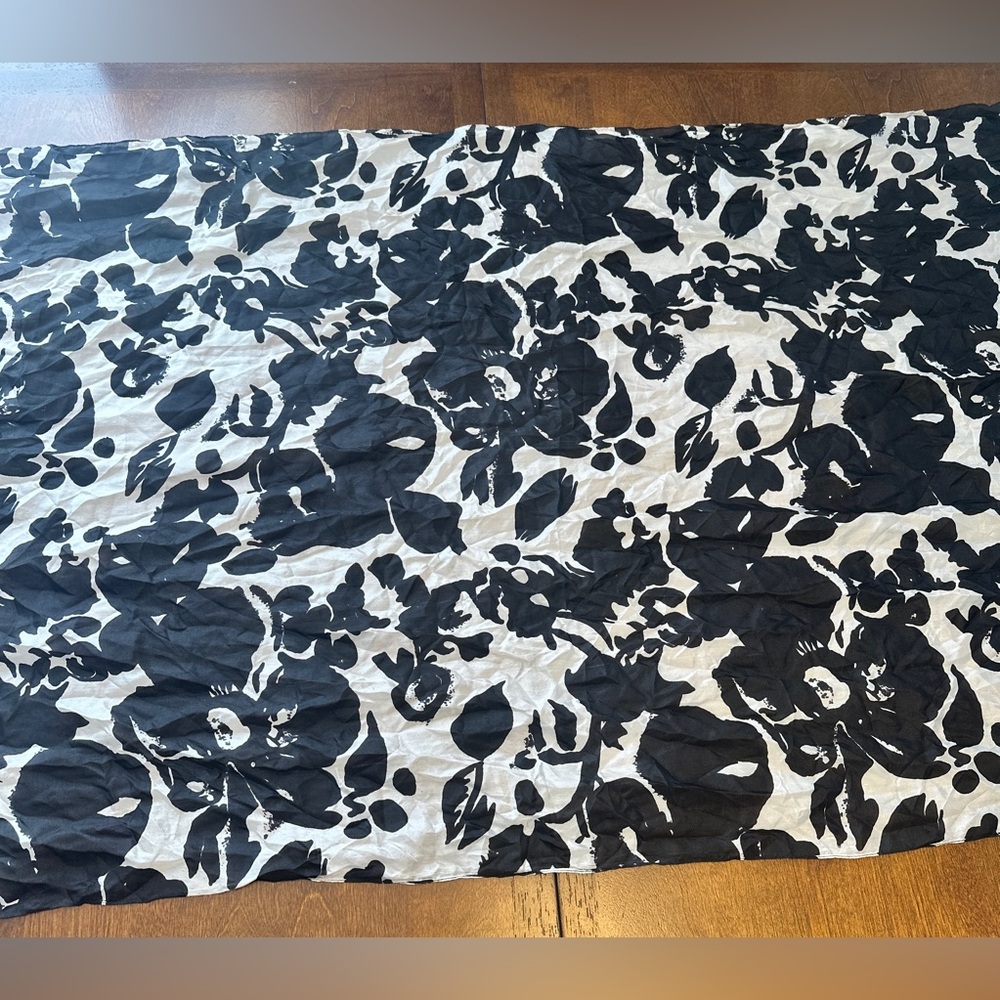 Michael Stars Black and White Floral Scarf